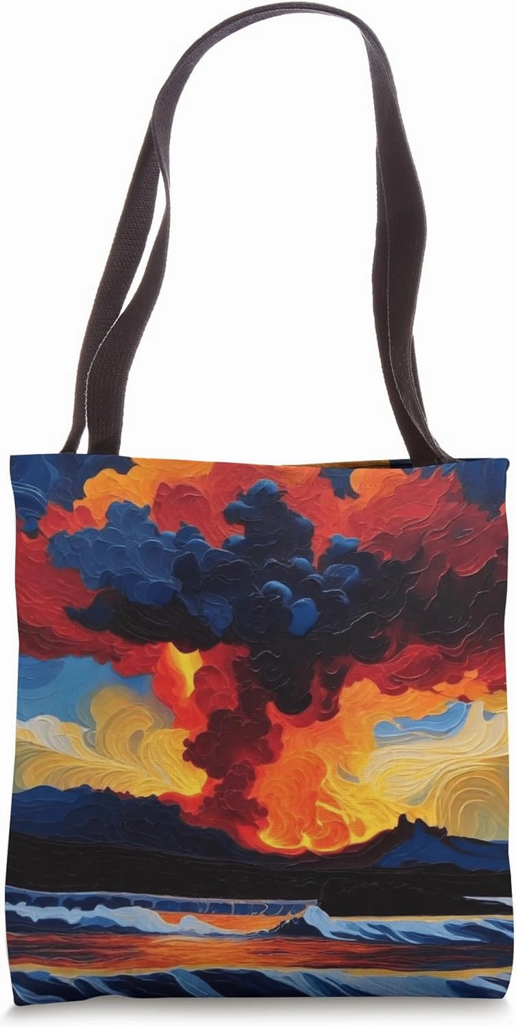 Retro Geology Volcanic Science Seismic Nerdy Geeky Print Tote Bag