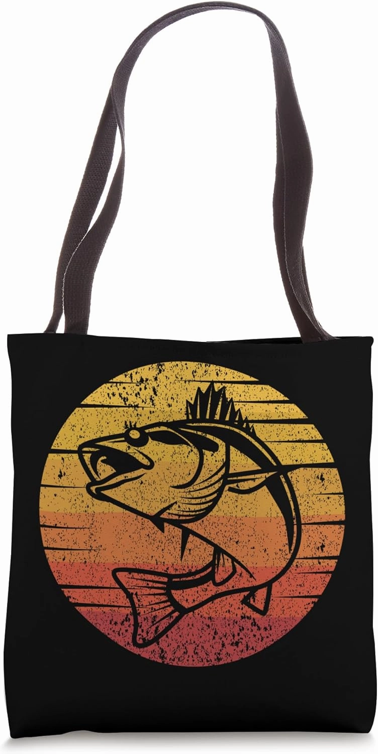 Retro Hooks Lures Zander Expert Walleye Fishing Tote Bag