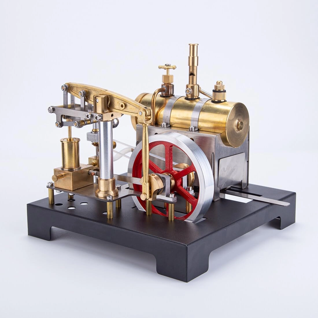 Retrol SE-01 Full Metal Stationary Steam Engine Model Kit, DIY Assembly with Horizontal Boiler & Flyball Governor, Mechanical Gift for Steam Engine Enthusiasts (84PCS)