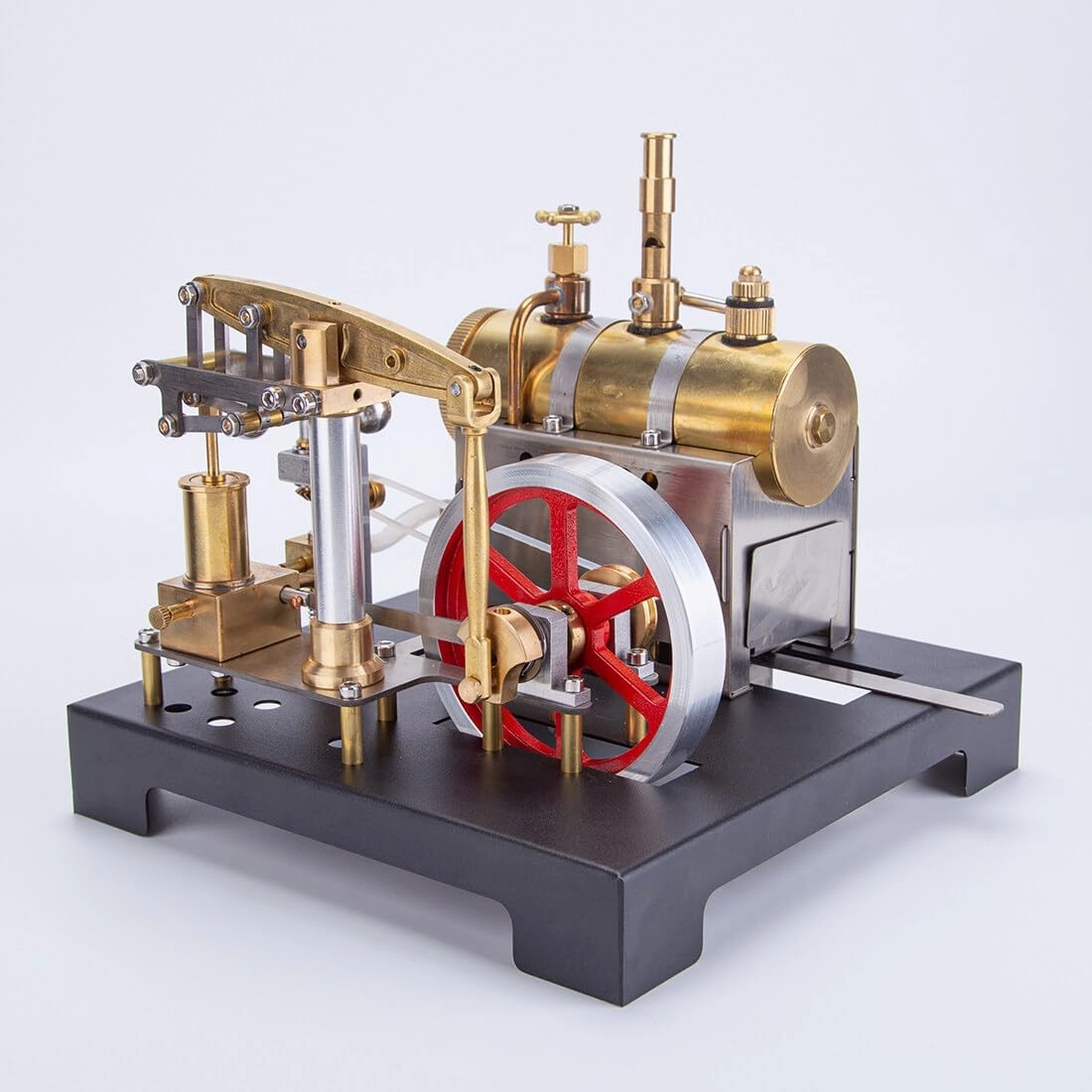 Retrol SE-01 Full Metal Stationary Steam Engine Model Kit, DIY Assembly with Horizontal Boiler & Flyball Governor, Mechanical Gift for Steam Engine Enthusiasts (84PCS)
