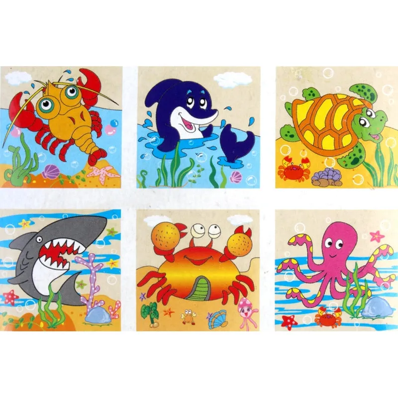 Return Gifts (Pack of 3,5,12) 3D 6 Face Animal Block Puzzle 6 in 1 Wooden Cube Jigsaw Toys (Aqua Animals)