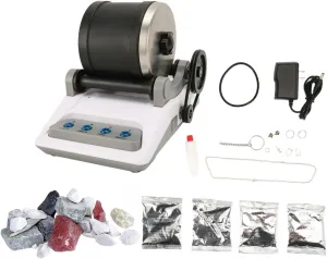 Rock Tumbler Kit, Professional Rock Polisher Single Rock Tumbling Kit Educational STEM Science Kit for Geology Enthusiasts Kids Adults