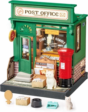 Rolife DIY Mini Building House Miniature Kit-Century Post Office, Miniature Lifestyle Mini Bookshelf Decoration, DIY Hobbies/Gifts for Craftsman (Century Post Office)