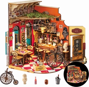 Rolife DIY Miniature House Kit Cheers Bar Dining, 3D Book Nook Bookshelf Decor for Adults, Tiny House Model Building Kit, DIY Crafts Kit Halloween for Adults (Cheers Bar Dining)