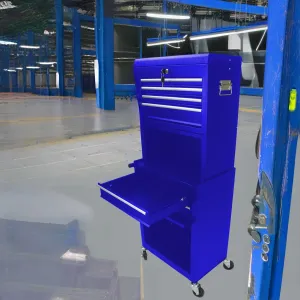 Rolling Tool Chest Metal Tool Box with Wheels Tool Cabinet Portable Tool Box with Wheels High Capacity Rolling Tool Chest with Wheels and Drawers 6-Drawer Tool Storage Cabinet, Blue