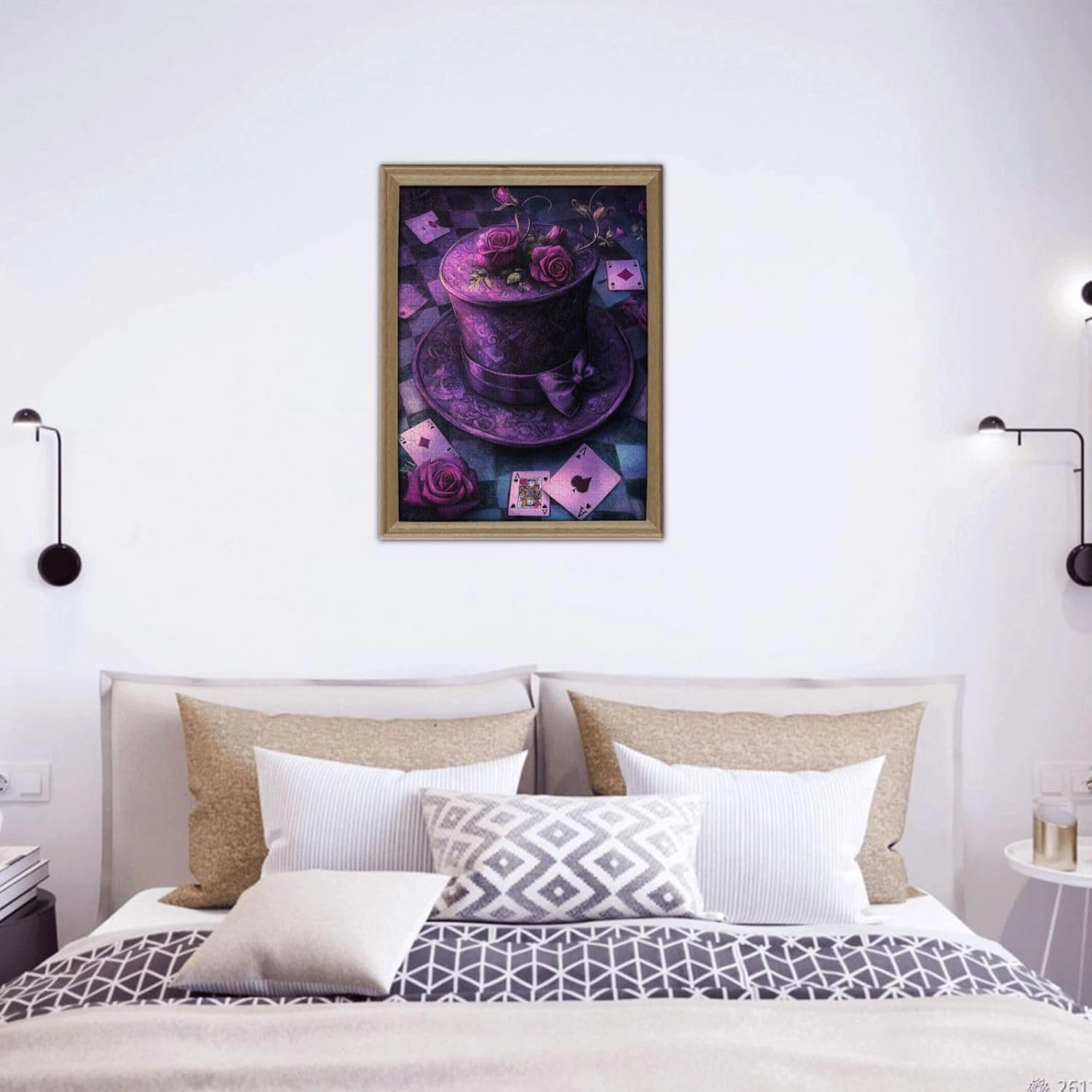 Rose and Card On Magic Hat, 500 Pcs Wooden Jigsaw Puzzles for Adults,Creative Games and Holiday Party Gifts Artwork Wall Home Decoration, Release Stress,Gift for Friends and Relatives