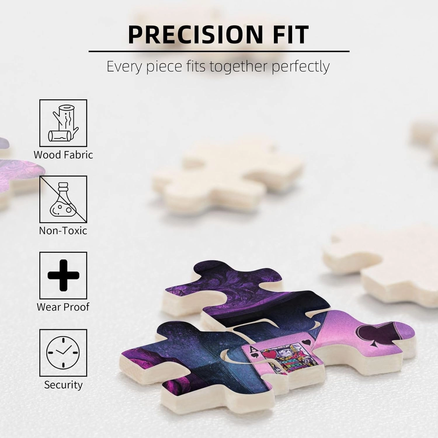 Rose and Card On Magic Hat, 500 Pcs Wooden Jigsaw Puzzles for Adults,Creative Games and Holiday Party Gifts Artwork Wall Home Decoration, Release Stress,Gift for Friends and Relatives