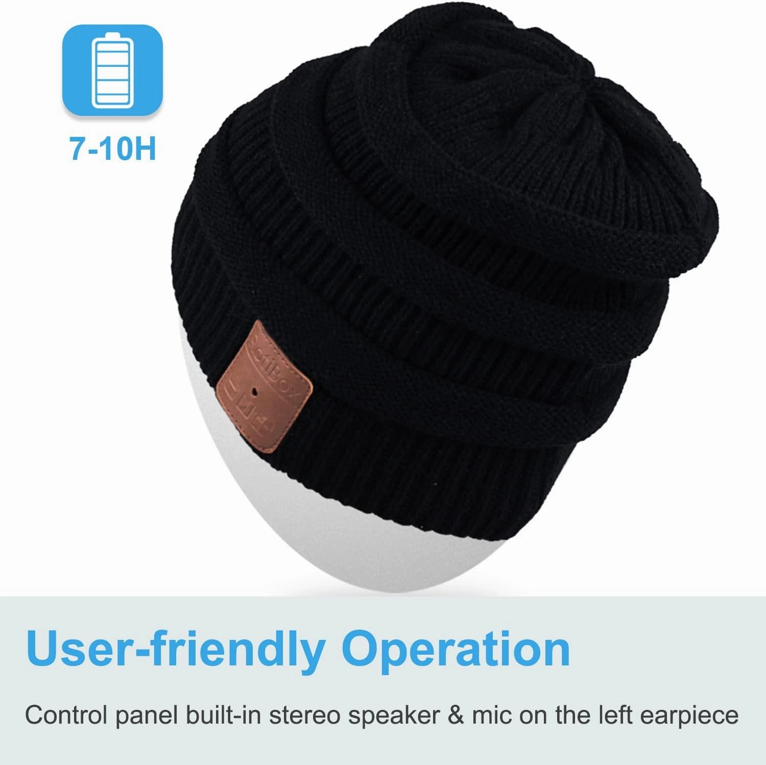 Rotibox Bluetooth Beanie Hat Wireless Headphone for Outdoor Sports Xmas Gifts