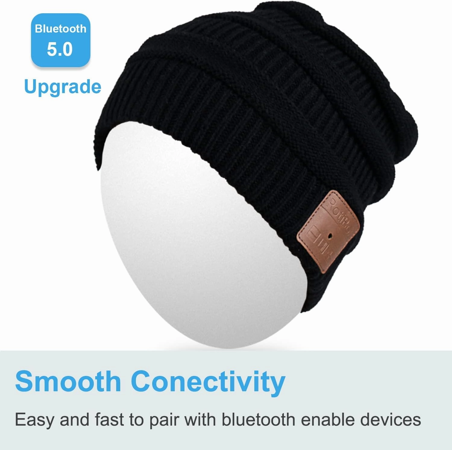 Rotibox Bluetooth Beanie Hat Wireless Headphone for Outdoor Sports Xmas Gifts