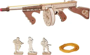 RoWood 3D Puzzles for Adults,Rubber Band Tommy Gun-Toy Wooden Model Kit,3D Wooden Puzzles for Adults,DIY Wooden Building Kits,Unique Gifts for Adults&Teens
