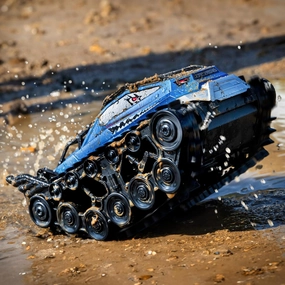 Ruko 1604 Amphibious Remote Control Tank, Shark Monster Waterproof Truck, 360° Rotating Car, Full Throttle, Water-Land All Terrain Vehicle Toys for Boys and Girls, Blue
