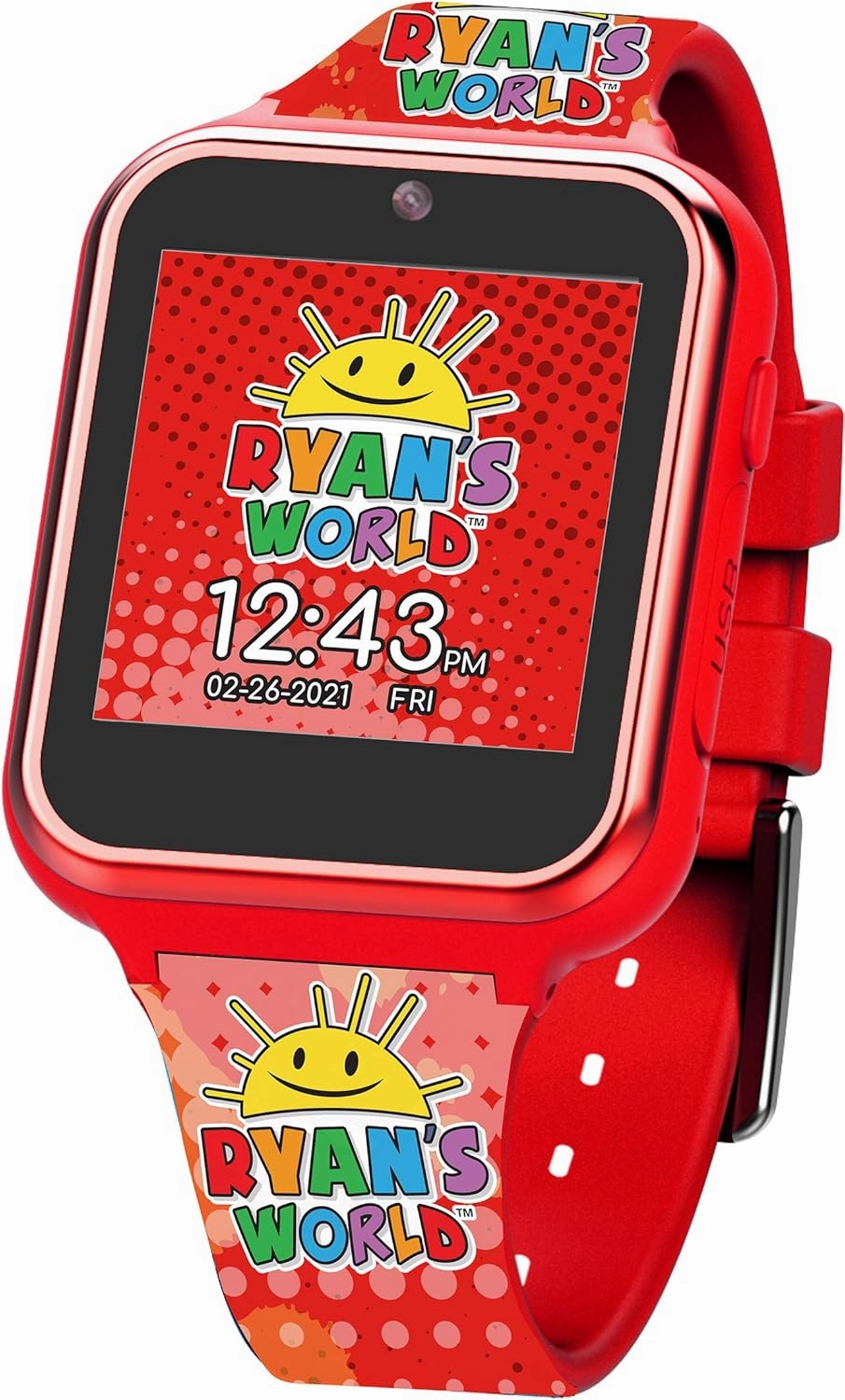 Ryan’s World Kids Smart Watch with Touchscreen Games Camera Voice Recorder Pedometer LED Display & Learning Tools – Adjustable Silicone Strap Fits Wrists 5.5" to 8"