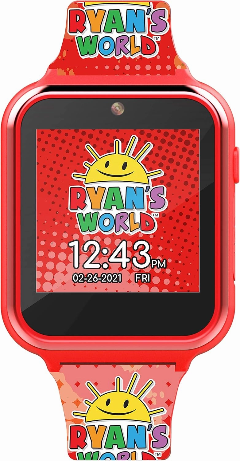Ryan’s World Kids Smart Watch with Touchscreen Games Camera Voice Recorder Pedometer LED Display & Learning Tools – Adjustable Silicone Strap Fits Wrists 5.5" to 8"