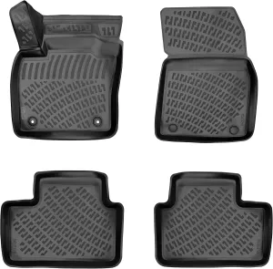 S60 2019-2025 Floor Mats 3D Custom Fit Rubber Car Mats Laser Measured Floor Liners All Weather Heavy Duty Waterproof Odorless Non-Slip TPE (Front & Rear, Black)