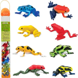 Safari Ltd. Poison Dart Frogs Toob - Detailed Figurines of Green, Blue, Yellow, Gold, Red, Sira Dart Frogs - Fun Educational Play Toy for Boys, Girls & Kids Ages 3 