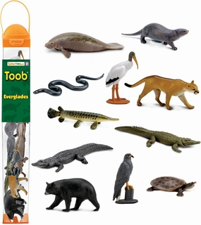 Safari Ltd. Everglades TOOB - 11 Mini Figurines: Manatee, Alligator, Turtle & More - Educational Toy Set for Boys, Girls & Kids Ages 3 