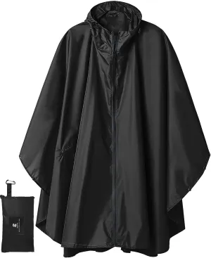 SaphiRose Unisex Rain Poncho Raincoat Hooded for Adults Women with Pockets
