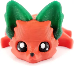 Sara The Strawberry Fox - 7.5" Articulated 3D Printed Fidget Toy | Fantasy Creature Collectible | Sensory Desk & Travel Companion