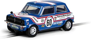 Scalextric Mini 1275GT - Patrick Motorsport - Richard Longman 1979. Classic Touring., Blue/White