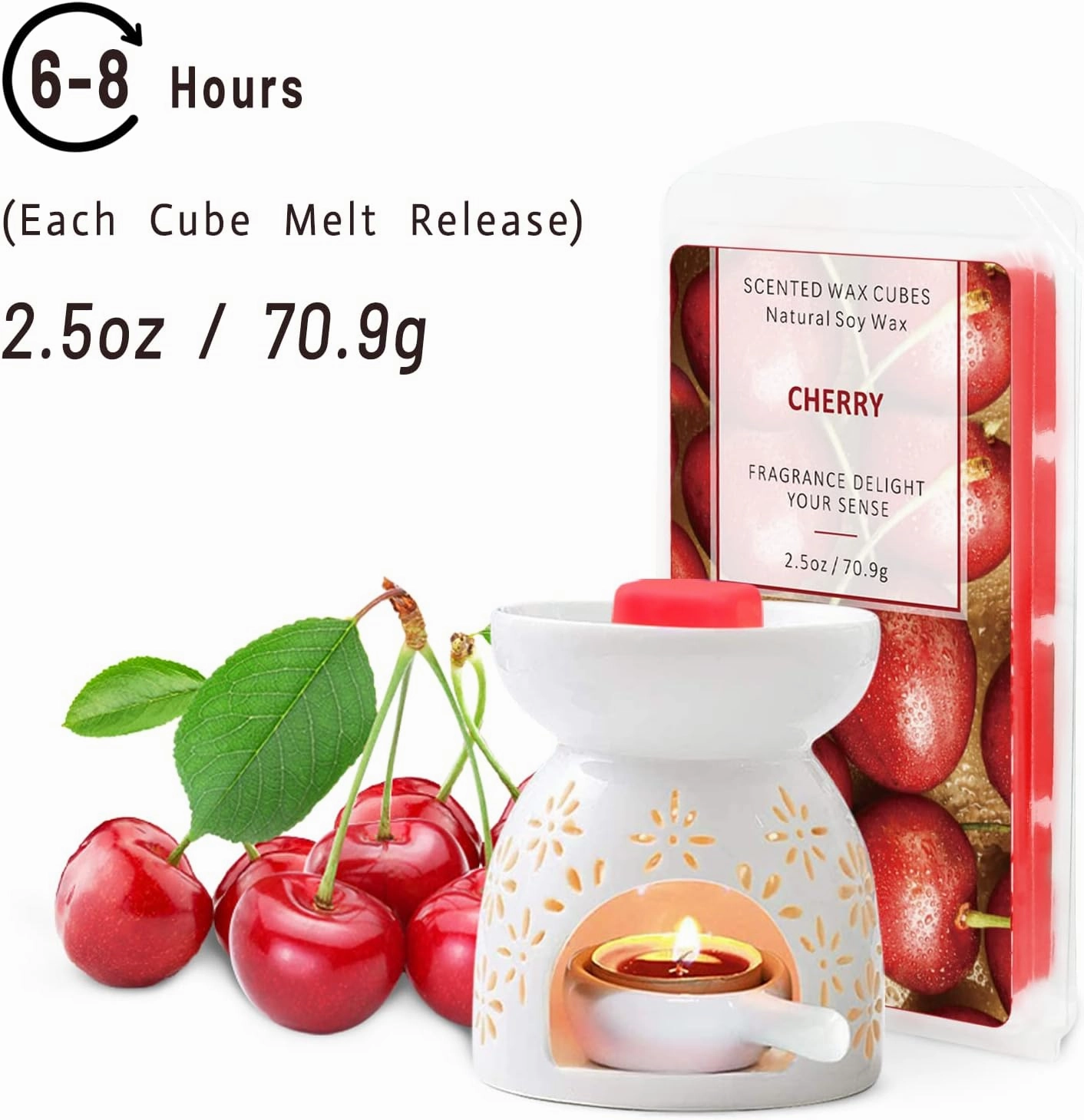 SCENTORINI Wax Melts Wax Cubes, Scented Wax Melts for Warmers, Sea Breeze, Lavender, Linen, Winds in Summer, Cherry, Espresso, Raspberry & Cinnamon, Blush Peony 8 x 2.5 oz