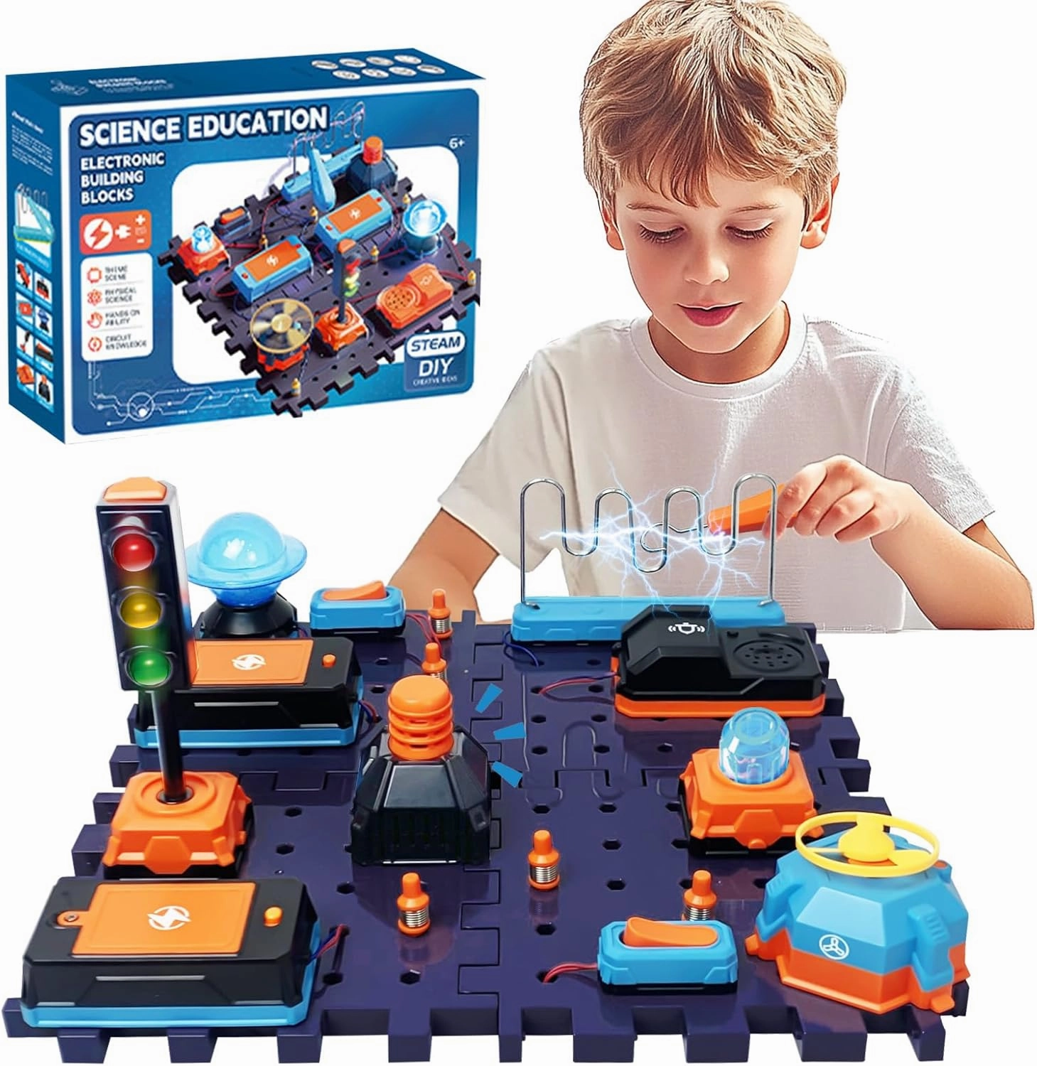 Science Circuit for Kids, Circuits DIY Electronics Exploration Kit, Physics Science Experiments Kit with Light & Music, School Family STEM Kits Educational Toy Gift for Kids 6 
