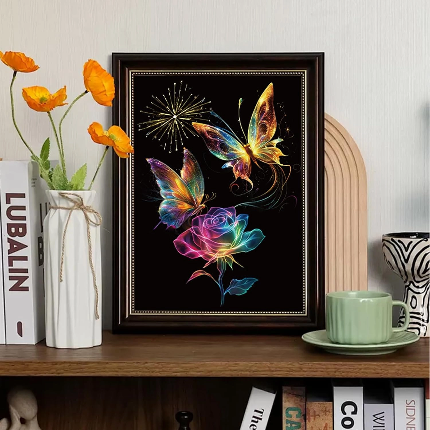 Scratch Art Paper for Adults, 8 Sheets 11.2 x 8.2 inches,Rainbow Scratch Art DIY Craft Gift 5 Paint by Scratch Tools （ Butterfly & Peacock）