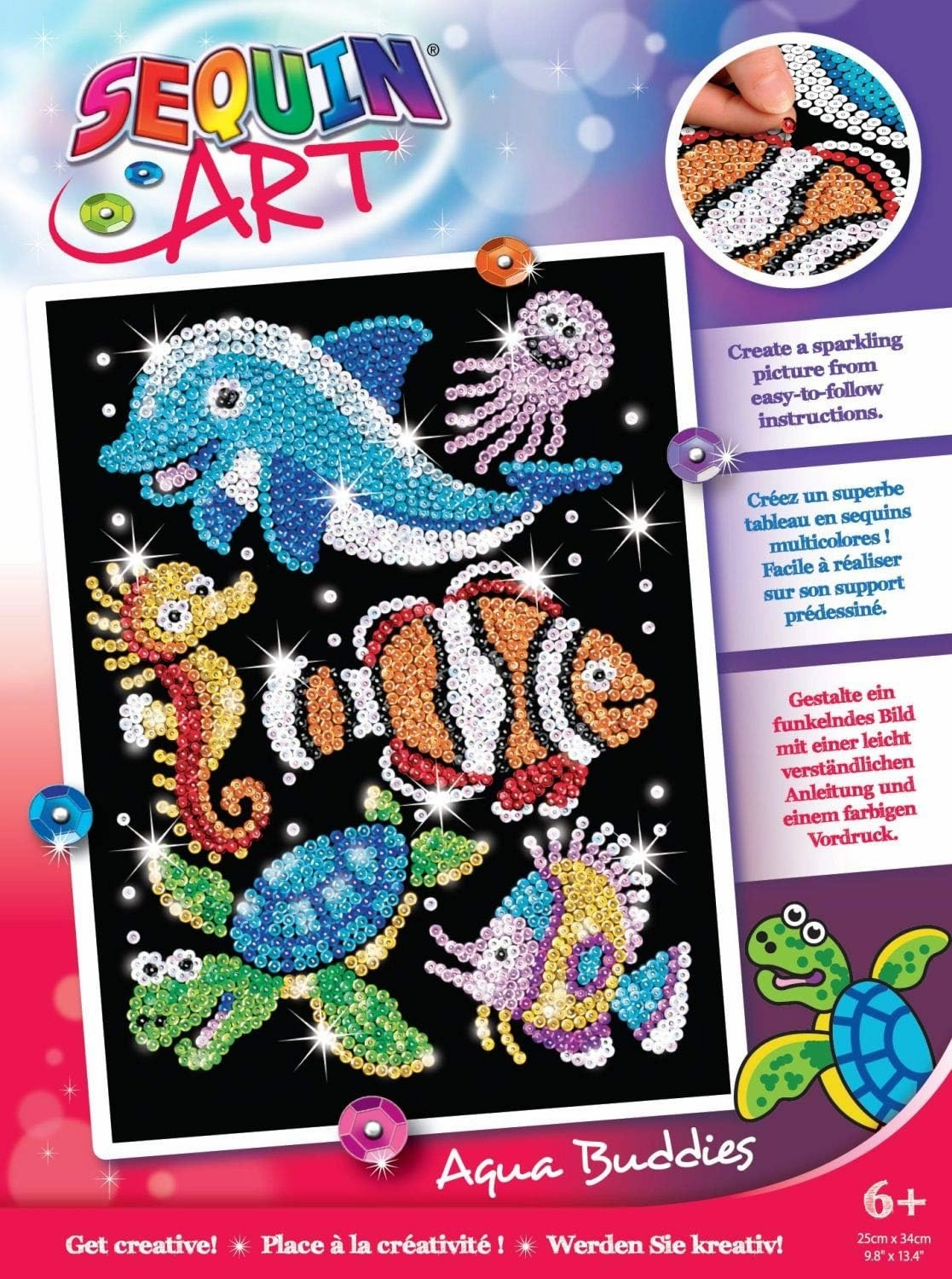 Sequin Art Red, Sealife Scene, Sparkling Arts and Crafts Picture Kit; Creative Crafts for Adults and Kids