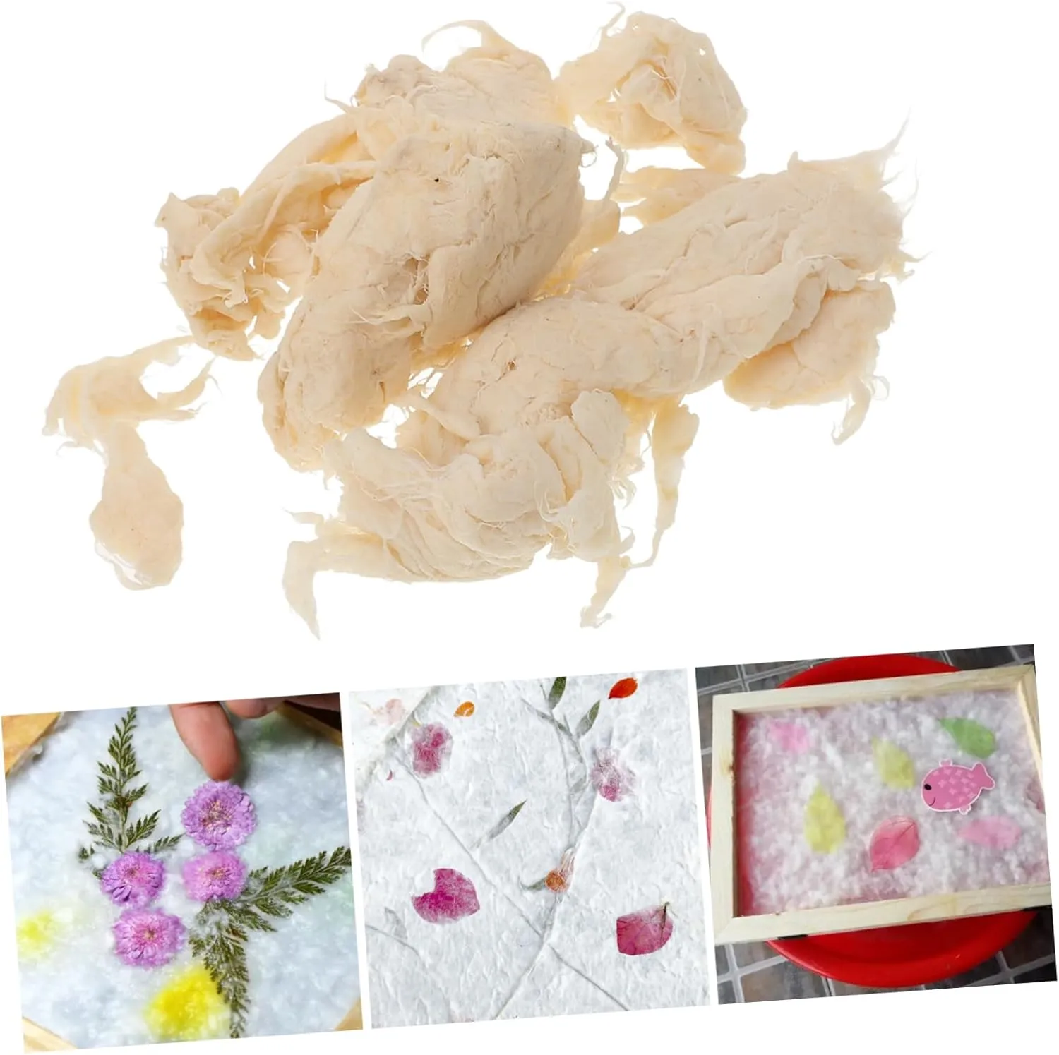 SHINEOFI 5pcs Craft Paper 1 Bag Paper Making Pulp DIY Papermaking Kit Press Boards