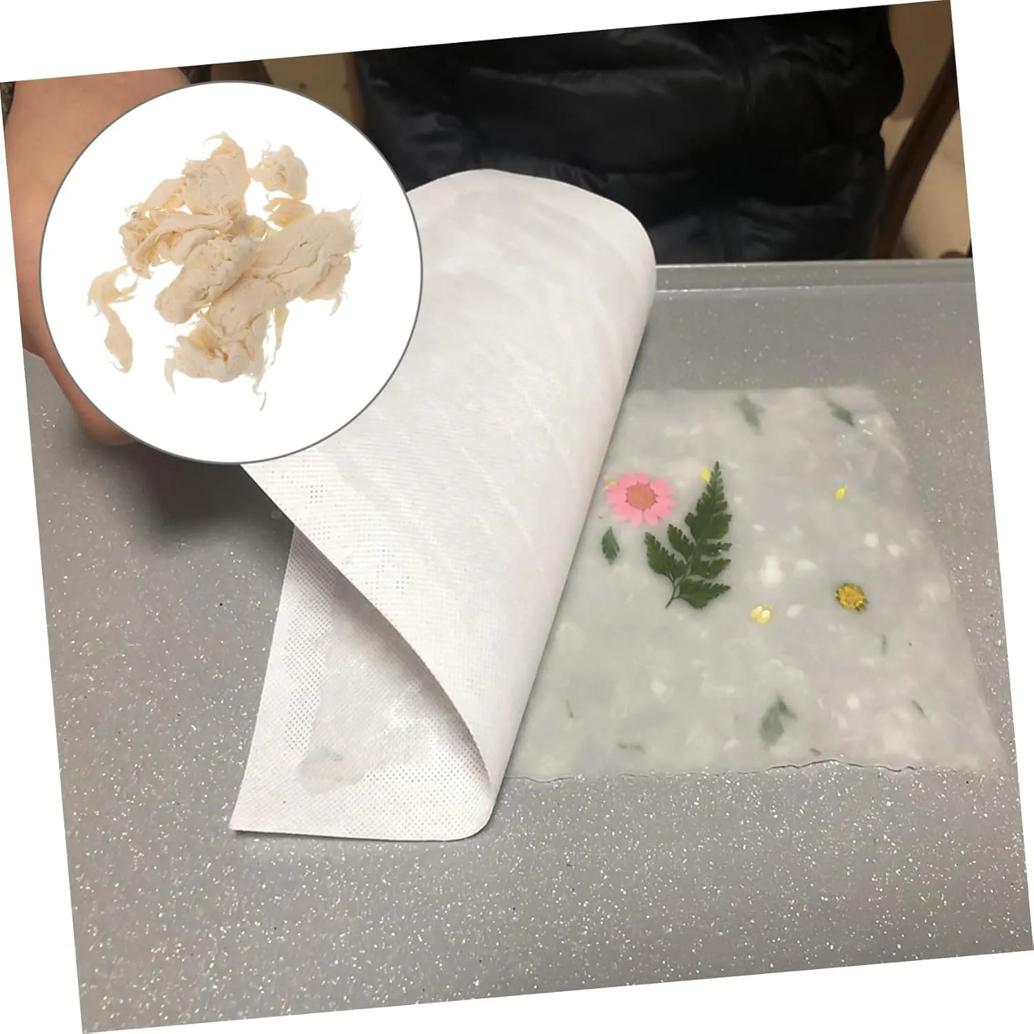 SHINEOFI 5pcs Craft Paper 1 Bag Paper Making Pulp DIY Papermaking Kit Press Boards