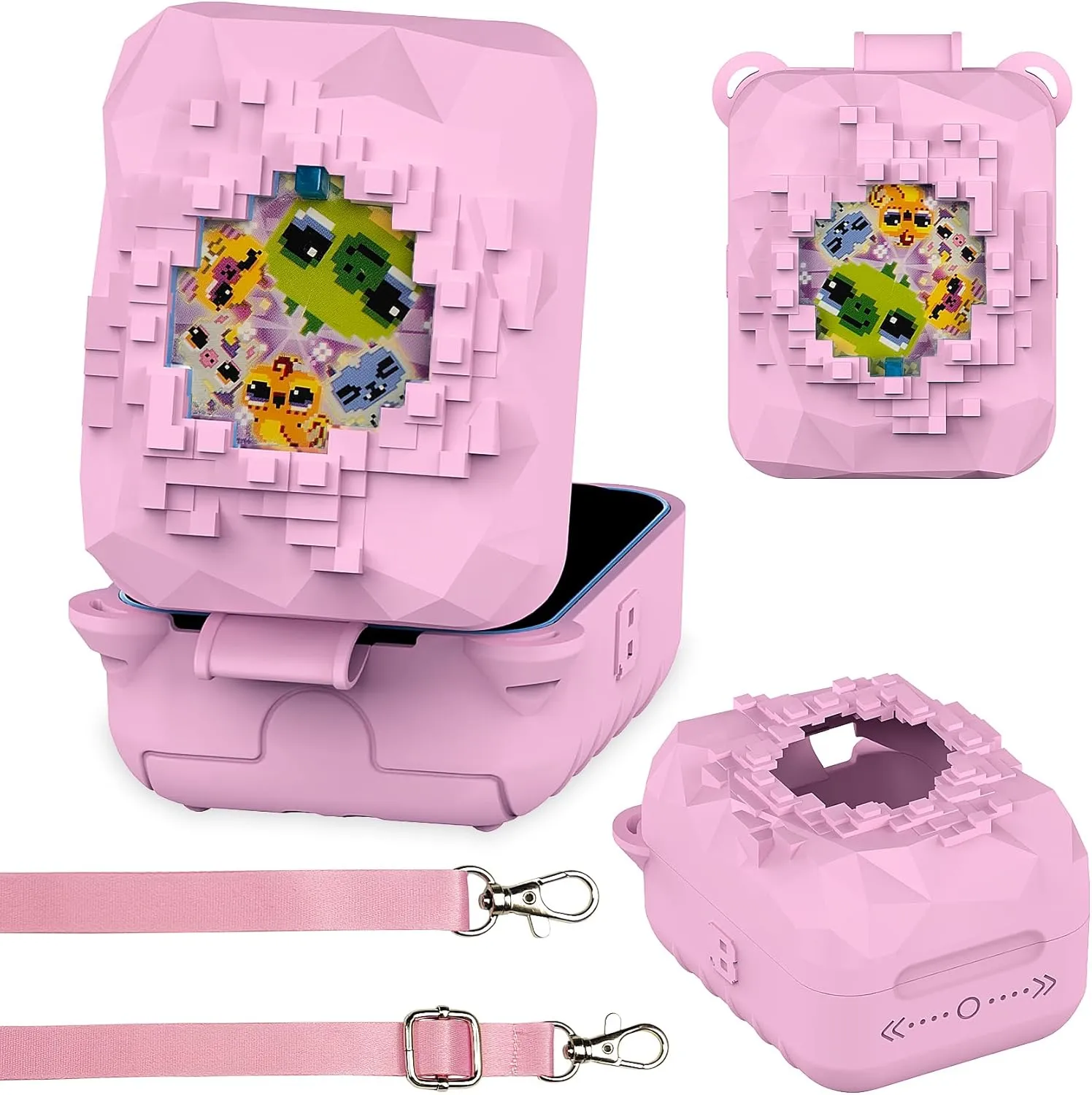 Silicone Case for Bitzee Magicals Interactive Toy Digital Pet, Protective Skin Cover for Bitzee Magicals Virtual Electronic Digital Pet Accessories (Pink)