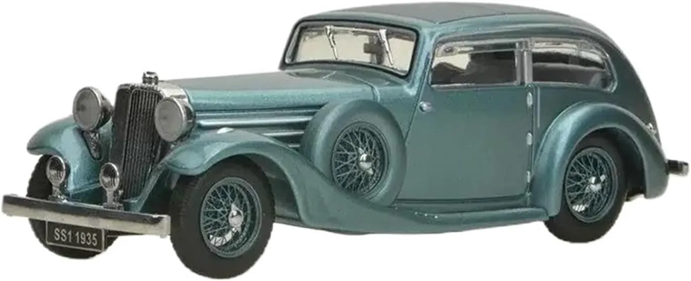 Simulation Car Model 1：18 for Jaguar SS1 Alloy Car Model Static Collections Nostalgic Ornaments Decorative Souvenirs Mini Vehicles Toys(Blue)