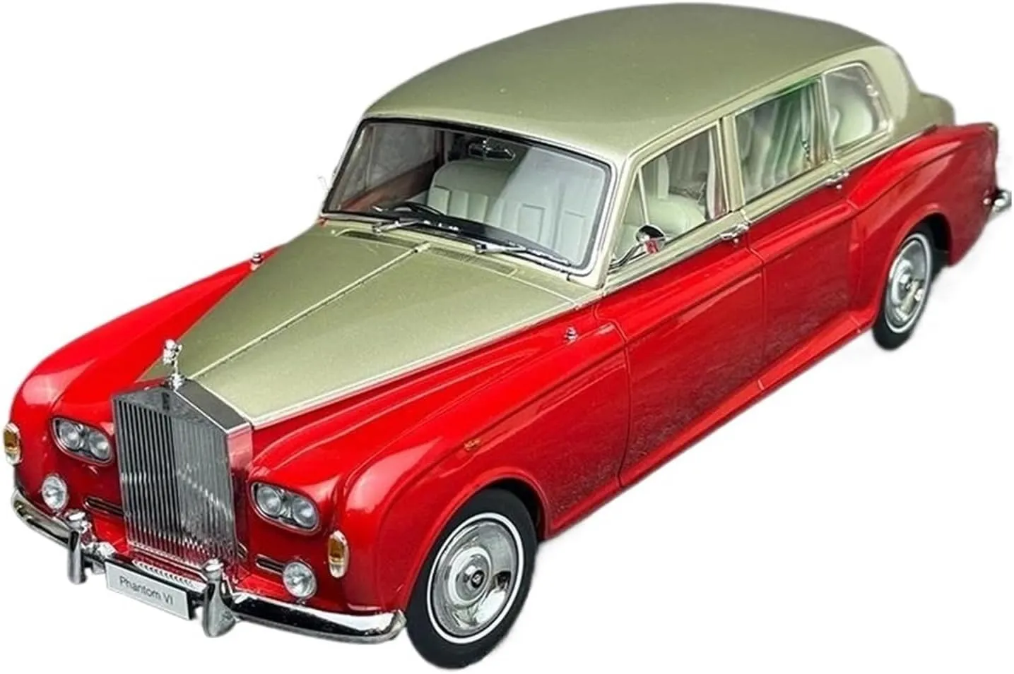 Simulation Car Model 1：18 for Rolls-Royce Sixth Generation Phantom VI Classic Simulation Alloy Car Model Souvenir Mini Vehicles Toys(Silver)