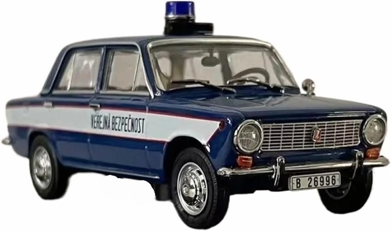 Simulation Car Model 1：43 for Soviet Car VAZ Lada 2101 Traffic Police Car Model Display Custom Souvenir Mini Vehicles Toys(Yellow)