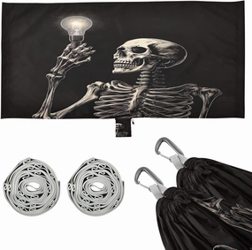 Skeleton Light Bulb Camping Hammock, 330 lbs with 2 Tree Straps, Carry Bag, Single Portable Hammock for Outdoor/Indoor, Hiking, Beach, Backpacking, Travel