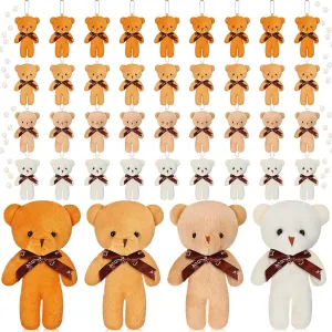 Skylety 40 Pcs Valentines Mini Bear Stuffed Tiny Bear Doll for Keychain Soft Mini Stuffed Animal Plush Bears Tiny Doll for Wedding Gifts Baby Shower Birthday Party Favor 4.72 Inch