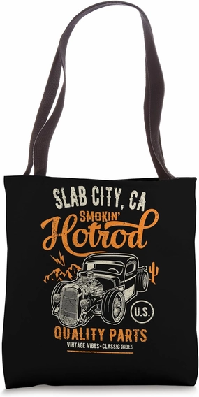 Slab City California USA Hotrod Garage Car Distressed Design Tote Bag