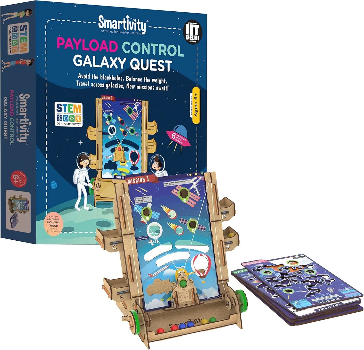 Smartivity Payload Control Galaxy Quest , STEM Learning Toys, Creative Construction Engineering, Educational Building Set, Boys & Girls Ages 6 7 8 9 10  Year Old, Science Kit, DIY Kit, Wooden