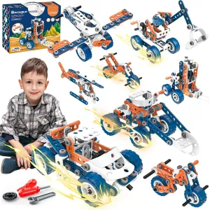 SMIESSKIDDO 12 in 1 STEM Toys, 152 PCS Building Toys for Kids Ages 4-8 5-7 6-8 Educational Activities for Boys 4-6 8-10 Construction Creative Games Birthday Gifts for 4 5 6 7 8  Year Old Boy Girl