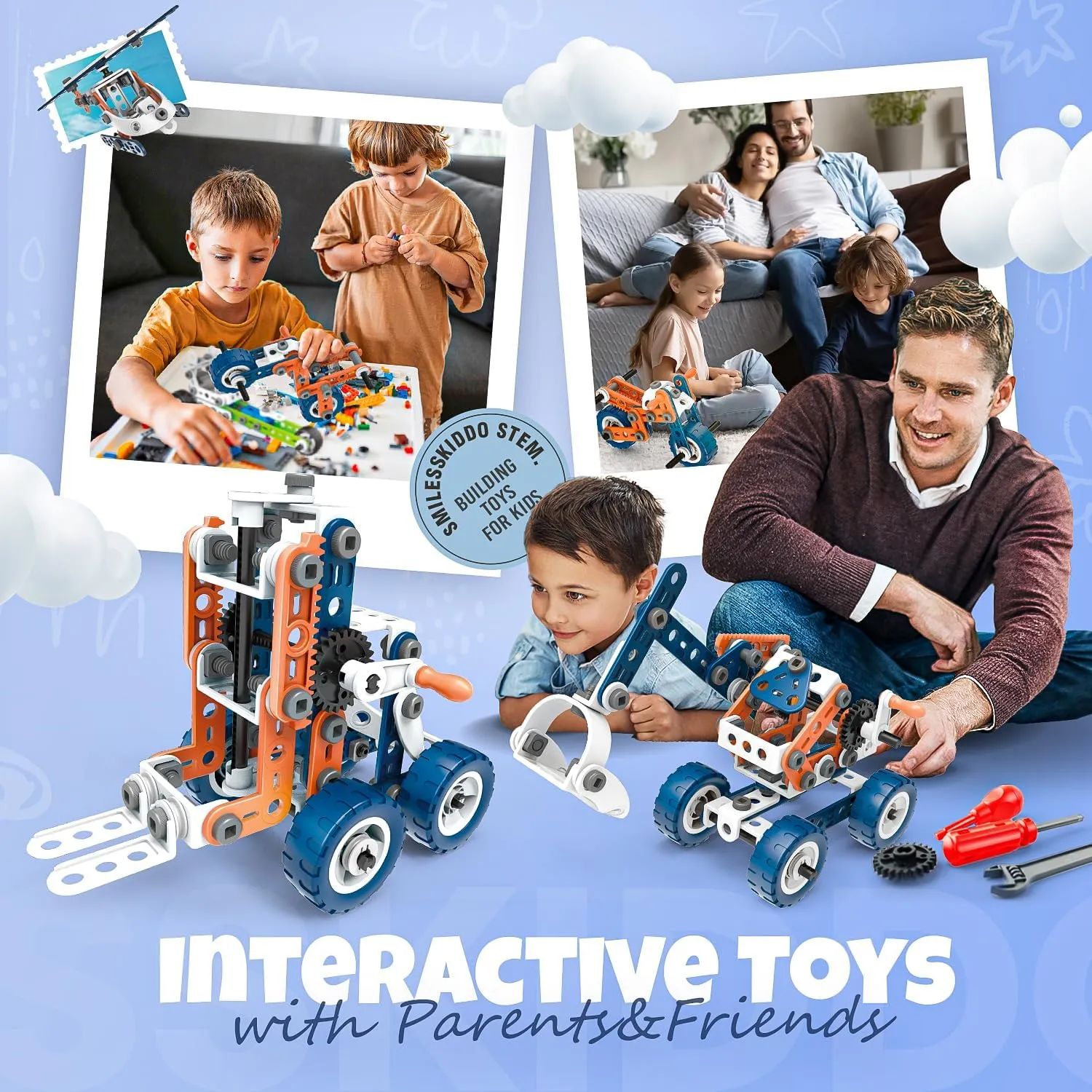 SMIESSKIDDO 12 in 1 STEM Toys, 152 PCS Building Toys for Kids Ages 4-8 5-7 6-8 Educational Activities for Boys 4-6 8-10 Construction Creative Games Birthday Gifts for 4 5 6 7 8  Year Old Boy Girl