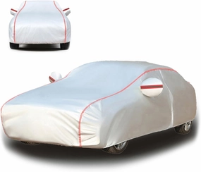 Snow Car Cover Compatible with Mazda CX-9/CX-90 2007-2024, Car Covers For Automobiles All Weather Waterproof Winter Full Exterior Covers Outdoor Car Covers With Zipper Door Reflective Strips(Silver-B)