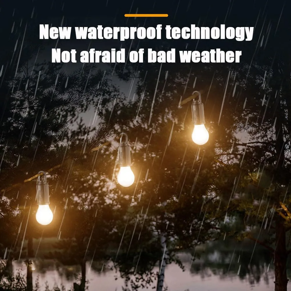 Solar Rechargeable Hooked Camping Light, Waterproof Portable Solar Camping Light, 3 Light Modes Adjustable Camping Lamps for Hiking, Party, Camping, Fishing (5Pcs)
