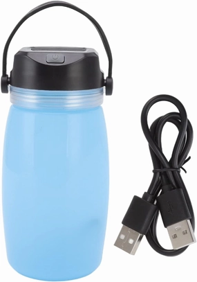 Solar Charging Water Bottle Luminous Water Cup Teacup Outdoor Camping Tent Lights USB Charging for Garden, Party