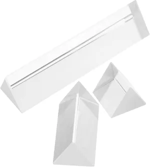 Sosoport 3pcs Optical Triangular Prisms: for Photography and Science Experiments for Physics Teaching Light Refraction and Creative Photography Props
