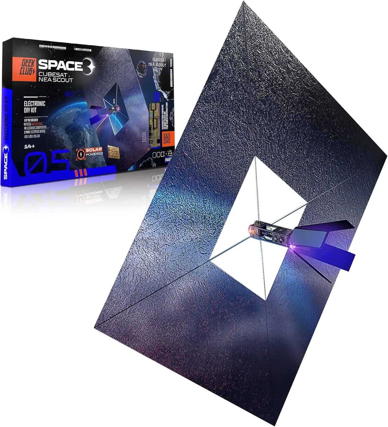 Space O DIY Engineering Kit - Near Earth Asteroid Scout Model - Educational STEM & Electrical Engineering Kit - DIY Toy Gift for Adults, Teens & Kids 14 