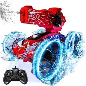 Spider Amphibious Remote Control Car for Boys Kids - 4WD Waterproof 2.4 GHz 360°Rotation RC Stunt Car - Water and Land Pool Toys Cars for 4 5 6 7 8 9 10 Year Old Boys Christmas Birthday Gifts
