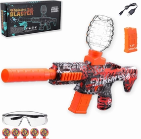 Splatter Blaster, Electric Auto Splatter Ball Toy, 10 Rs Per Seconds,50000 , 7.4V 500 mAh Rechargeable Batteries, Outdoor Activities Team Game Toy for Age 12  Year Up