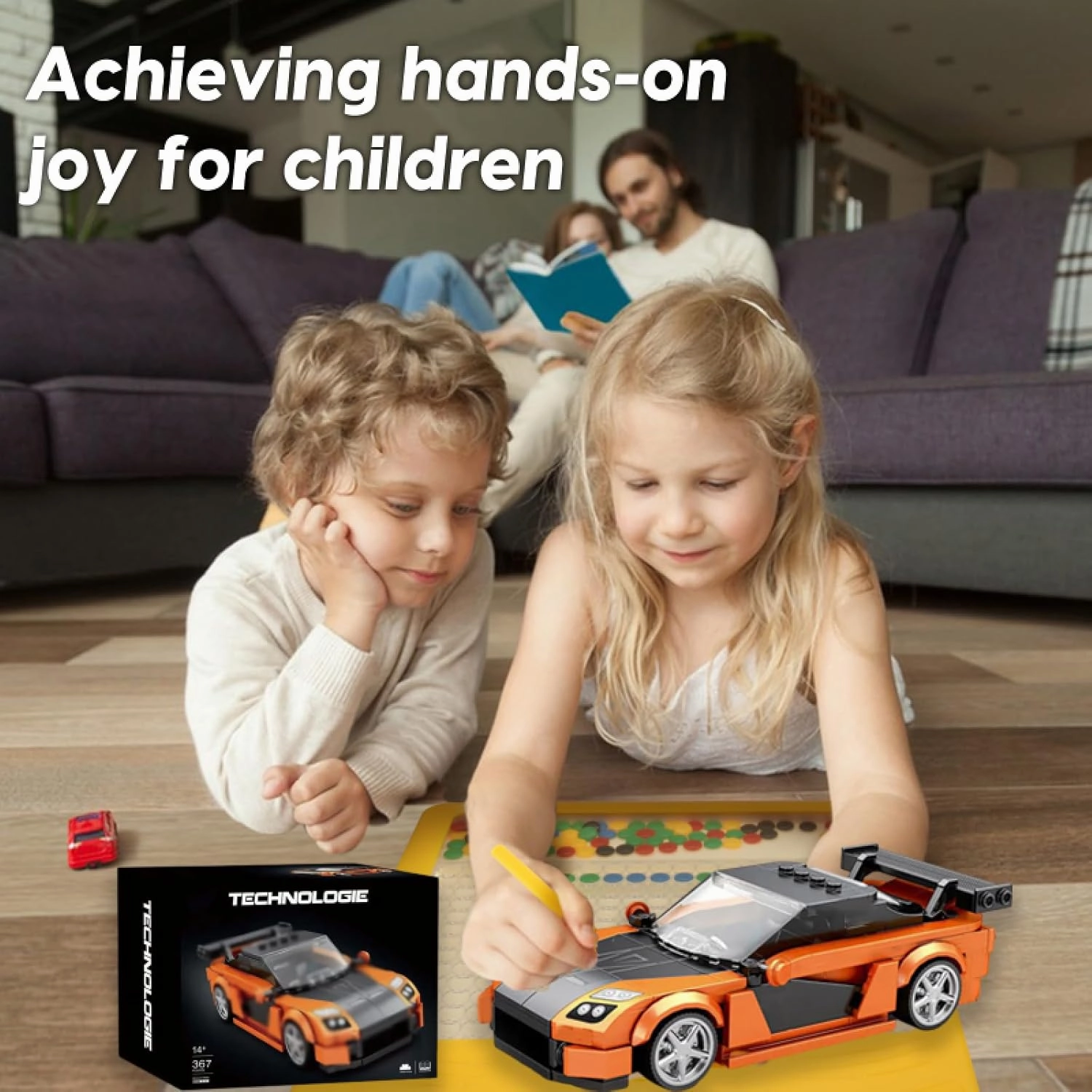 Sports Car Model Building Set for Mazda RX-7, 367 PCS Racing Car Model Building Brick, MOC Super car Building Blocks kit, Construction Vehicle Toys Gift for Kid Adult