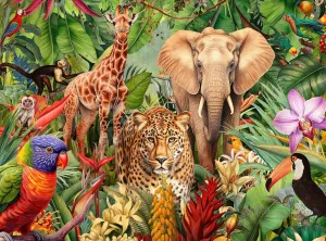Springbok's Jungle Animal Mashup 500 Piece Puzzle for Adults and Families Features a Colorful Collage of Your Favorite Safari Animals