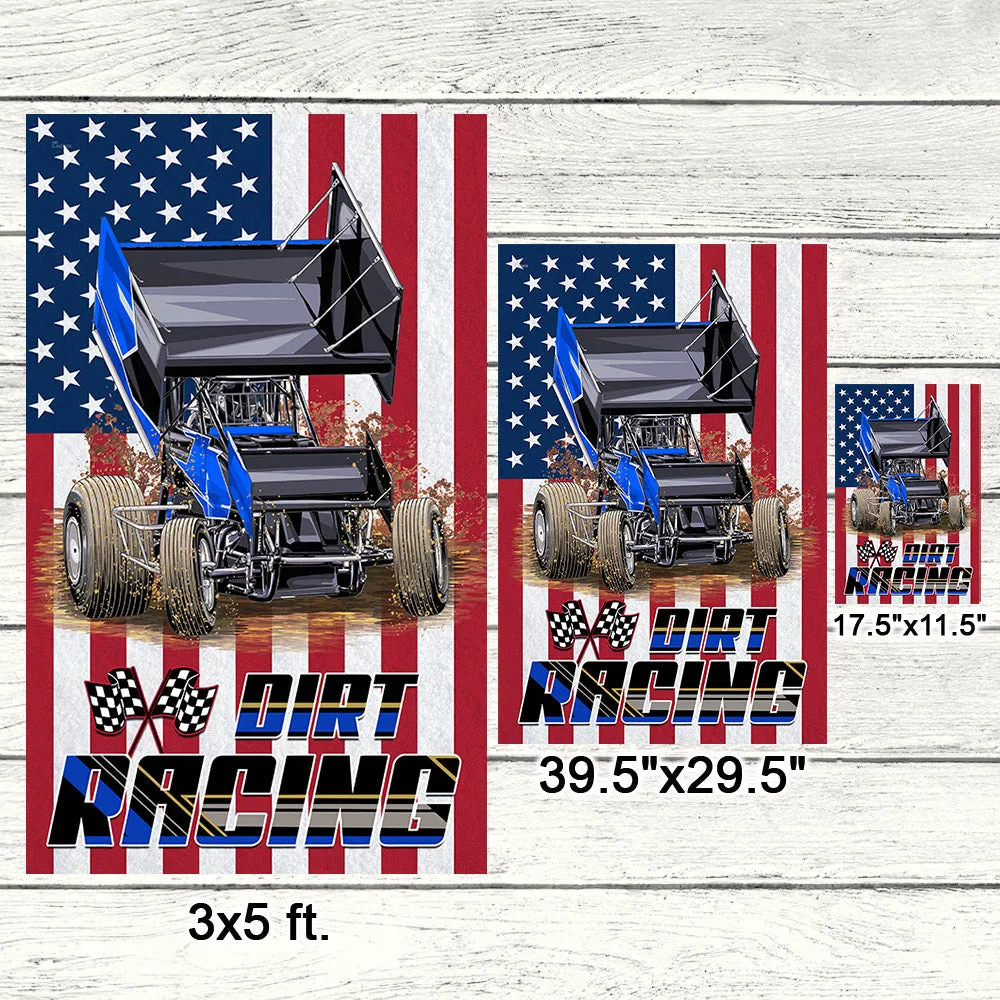 Sprint Car Racing. Dirt Track Racing American Flag TPT292Fn