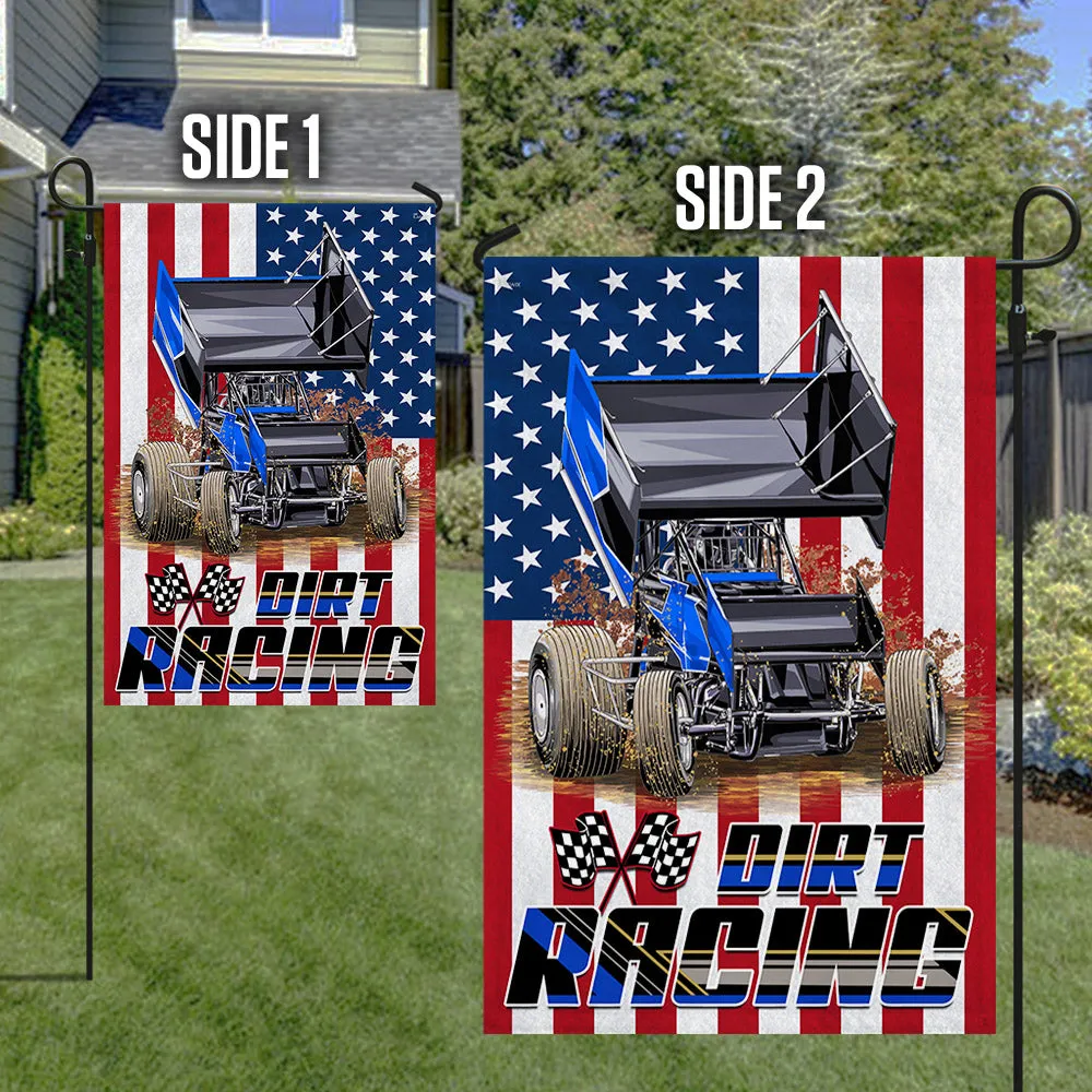 Sprint Car Racing. Dirt Track Racing American Flag TPT292Fn